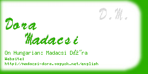 dora madacsi business card